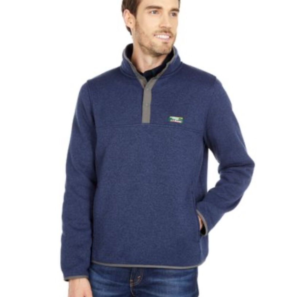 Men's L.L.Bean Sweater Fleece Pullover Slightly Fitted Outdoor Hiking
